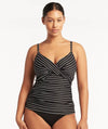 Sea Level Shorline Twist Front DD-E Cup Singlet Top - Black Swim