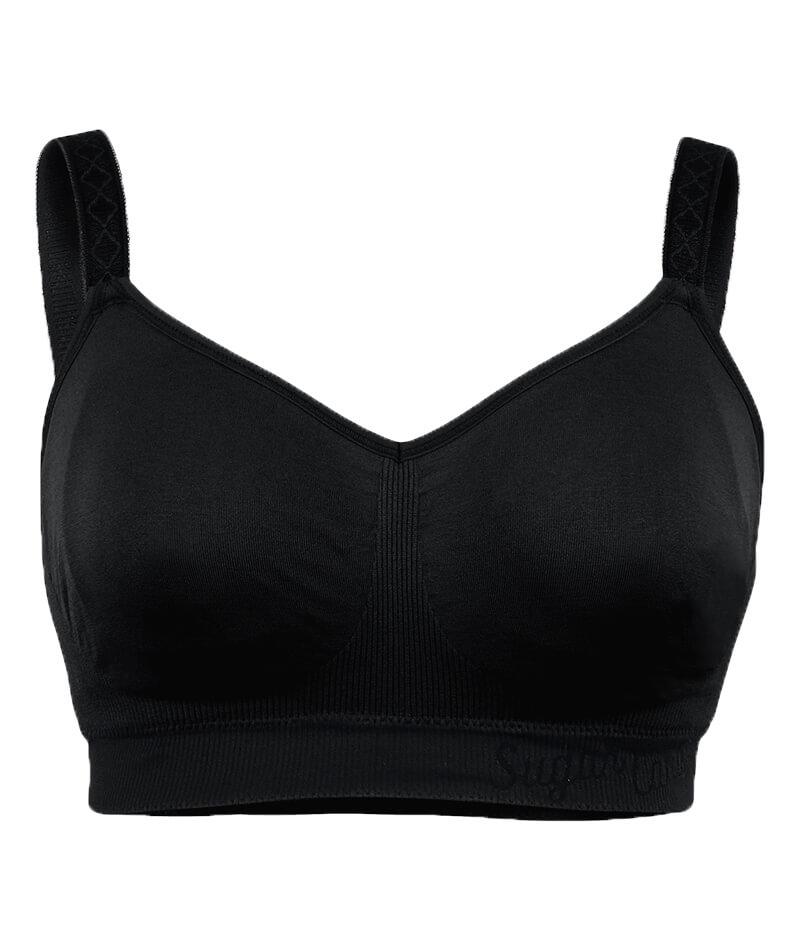 Sugar Candy Lux Fuller Bust Seamless F-HH Cup Wire-free Lounge Bra - Black