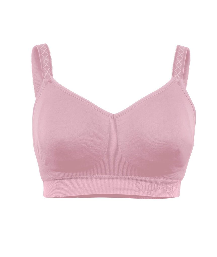 Candy-pink square-neck bra
