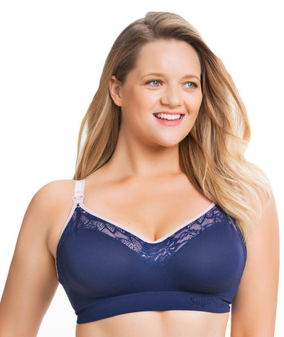 Sugar Candy Lux Fuller Bust Seamless F-HH Cup Wire-free Nursing Bra - Black