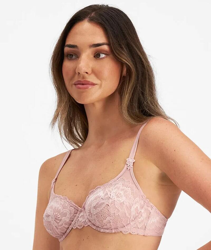 Pink K Women's Underwire Satin and Lace