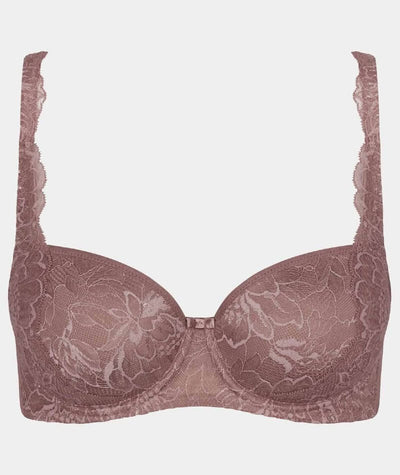 Buy Triumph Padded Non Wired Medium Coverage Lace Bra - Woodrose at Rs.1709  online