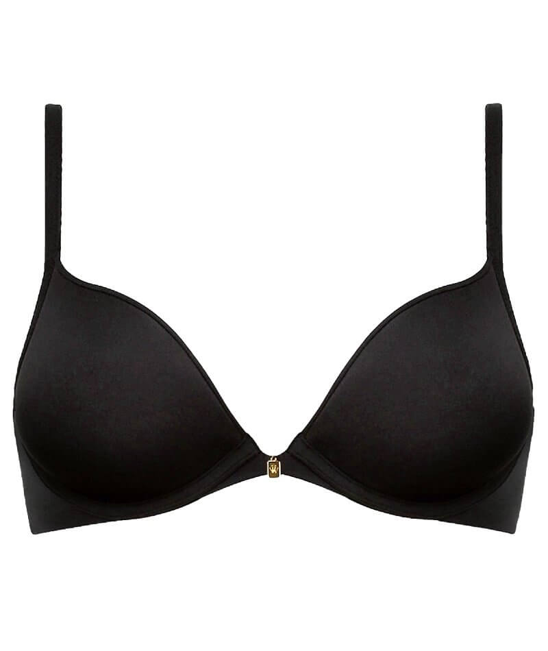 TRIUMPH BLACK UNDERWIRED MOULDED PUSH UP T SHIRT BRA SIZE 32B CUP