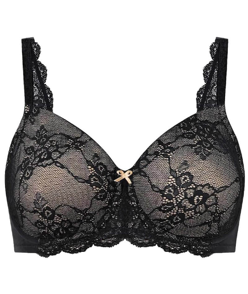 Triumph Contouring Sensation Minimizer Bra - Black - Curvy Bras