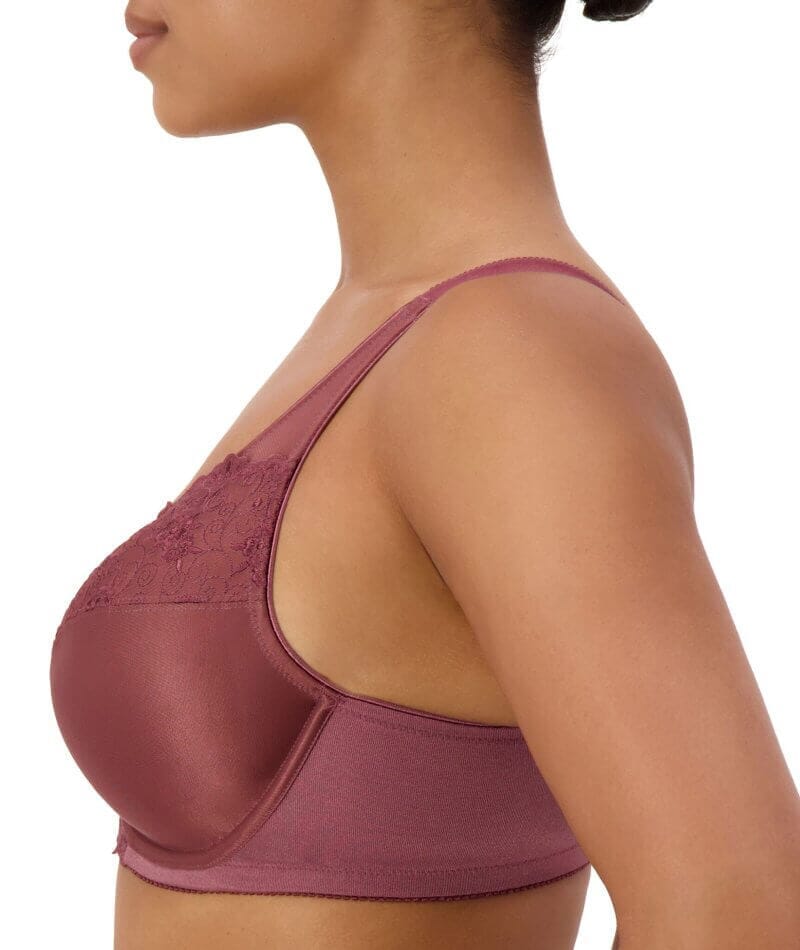 Triumph Embroidered Minimizer Bra Smokey Russet Curvy Bras