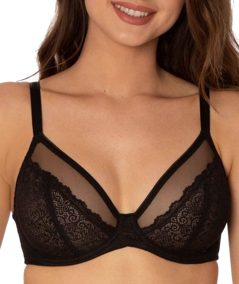 LoriEr Women's Lace Sexy Bra See Through Sheer Unlined Minimizer Full  Coverage Underwire Big Breast Bras, Black, 36B : : Clothing, Shoes  & Accessories