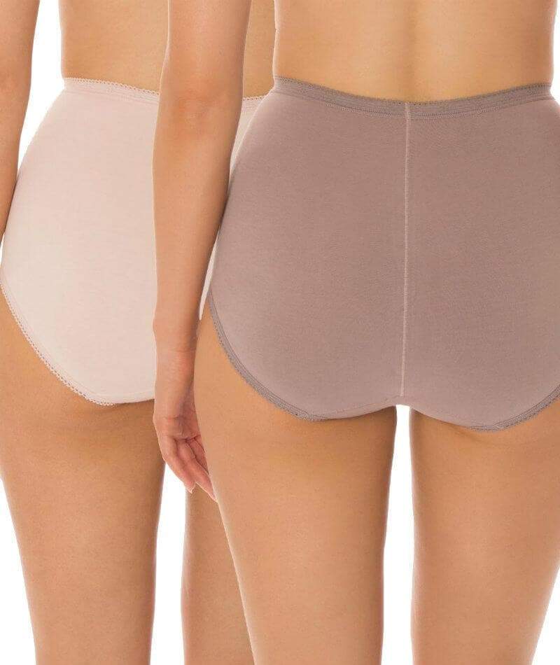Sloggi High Waisted Control Maxi Lady Seamless Cotton Underwear or Panties,  2 Pack (Skin, S/UK 10) at  Women's Clothing store